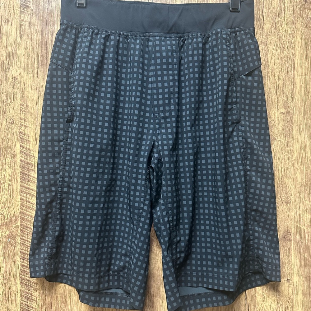 lululemon athletica Black Checkered Athletic Shorts